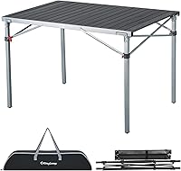 KingCamp Aluminum Folding Camping Table 42.1" Lightweight Roll-Up Portable for 2-6 People, Heavy Duty Camp Picnic Table Indoor Outdoor