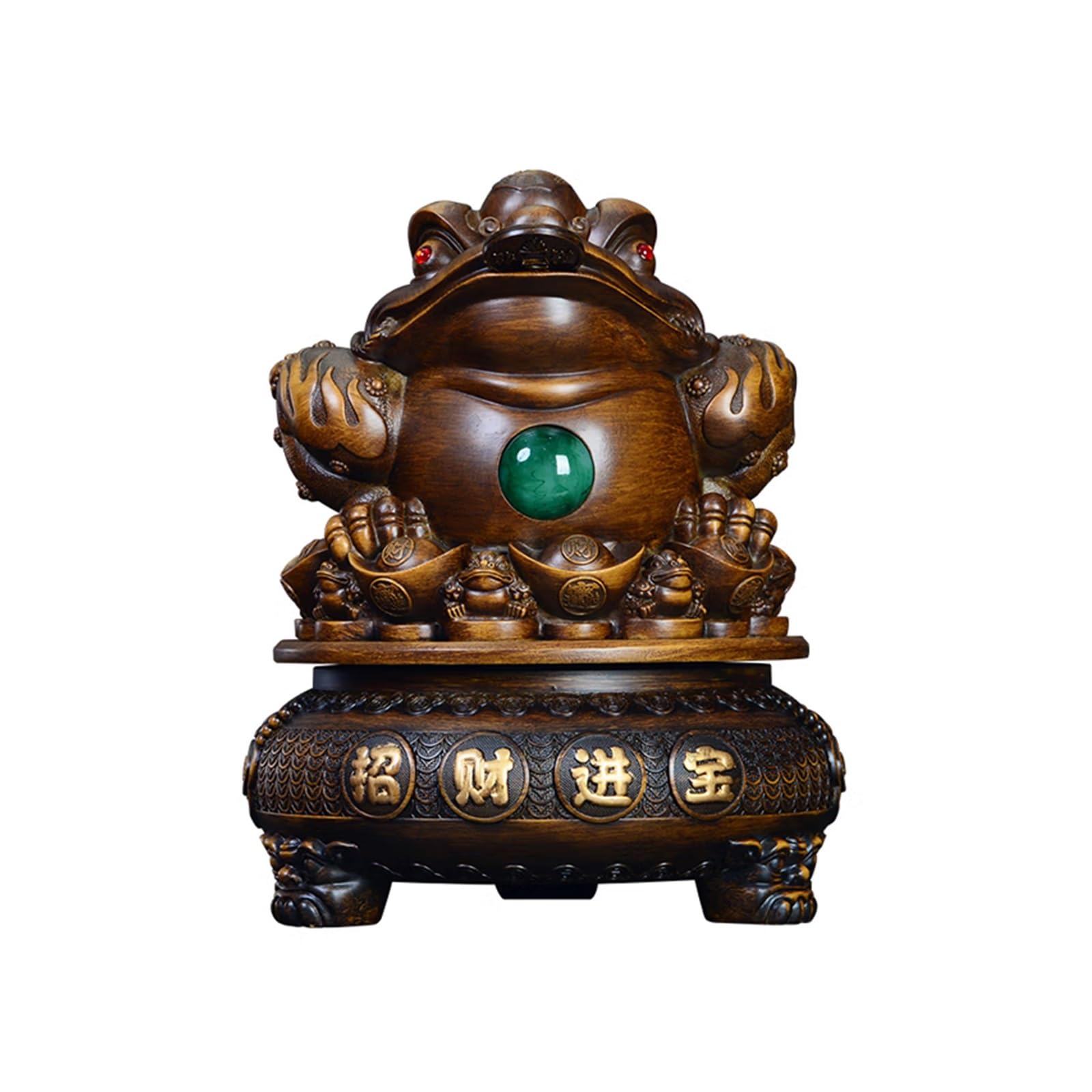 BHGFYXBS Statues Ornament Lucky Chinese Frog Money Frog Statue Feng Shui Wealth Fortune Frog Figurines Tabletop Decorative Ornaments For Office Home Feng Shui Decoration,size_name-M