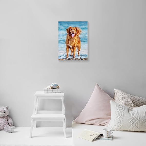 WEGA Custom Canvas Prints with Your Photos (12 X 16 Framed) Personalized Canvas Wall Art, Custom Photo Prints for Bedroom Living Room Office Decor, Personalized Picture Gift for Family Wedding Pet