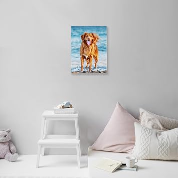 WEGA Custom Canvas Prints with Your Photos (12 X 16 Framed) Personalized Canvas Wall Art, Custom Photo Prints for Bedroom Living Room Office Decor, Personalized Picture Gift for Family Wedding Pet