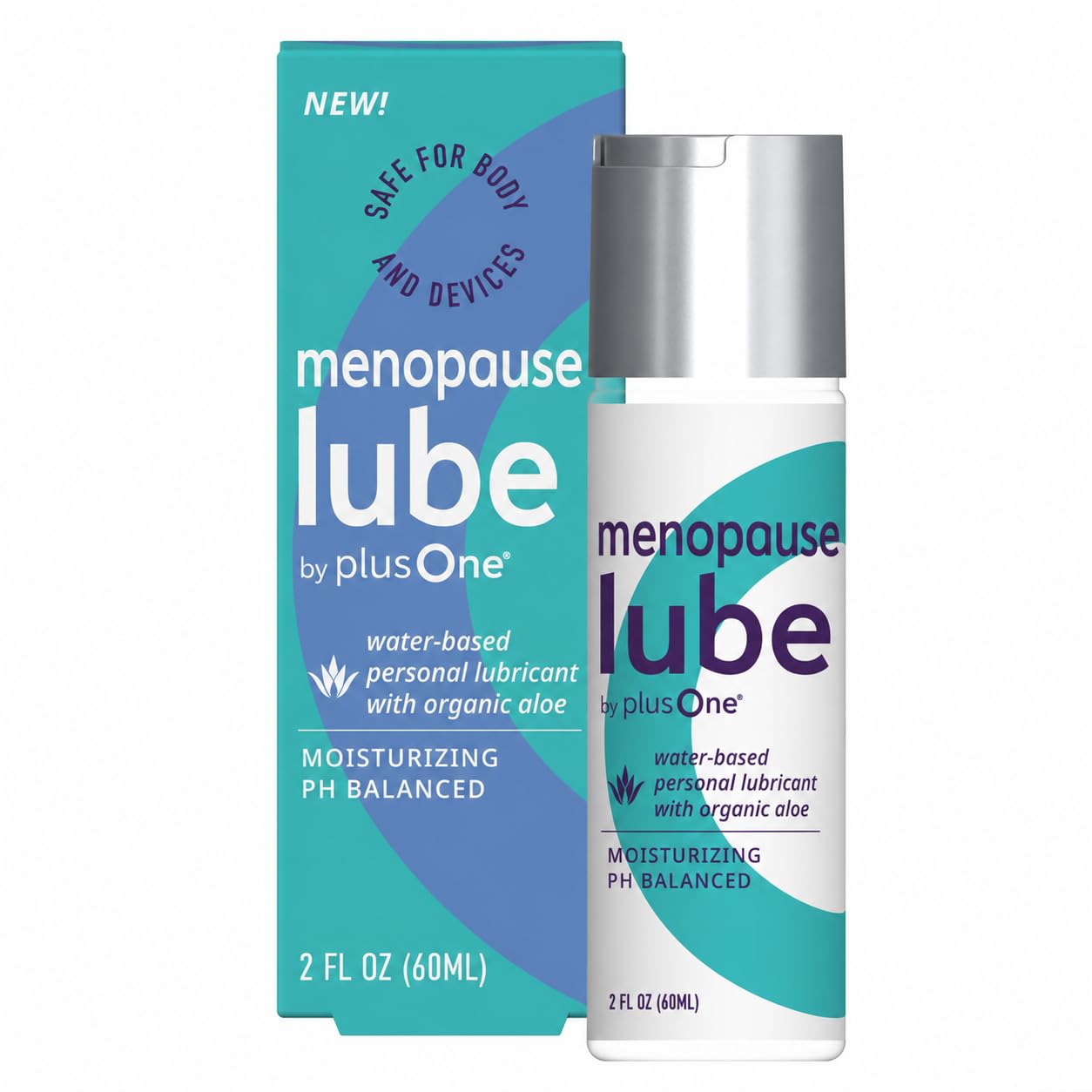 plusOne Menopause Lube – Extra-Moisturizing Water-Based Personal Lubricant with Organic Aloe – pH-Balanced for Menopausal Dryness & Intimate Comfort – Glycerin & Paraben Free – 3.3 fl oz