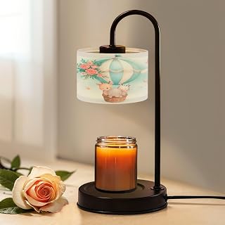 Candle Warmer Lamp with Timer and Dimmer, Baby Animals Air Balloon Wax Melt Warmer with 4 Bulbs, House Warming Birthday Gifts for Women Mom New Home Decor