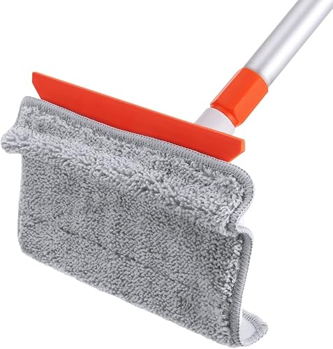 Miniatura 2 de Qaestfy Paquete de 2 almohadillas de microfibra compatibles con QAE011 Herramienta de limpieza de pared y zócalo con mango largo modelo QAE014