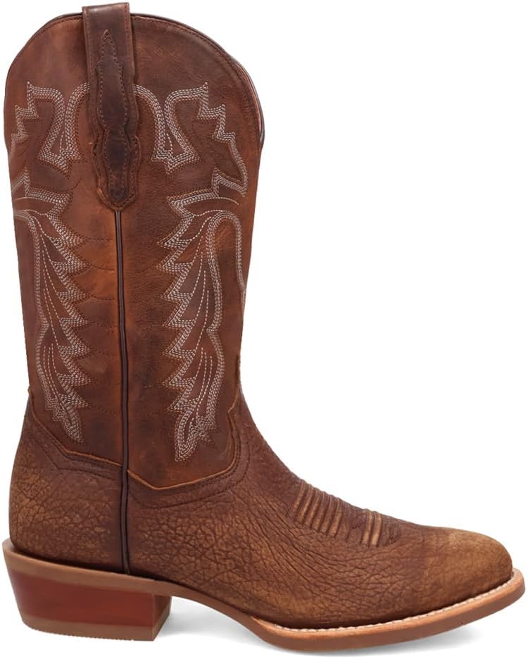 Dan Post Boots Mens Neeley Embroidered Round Toe Pull On Casual Boots Mid Calf - Brown