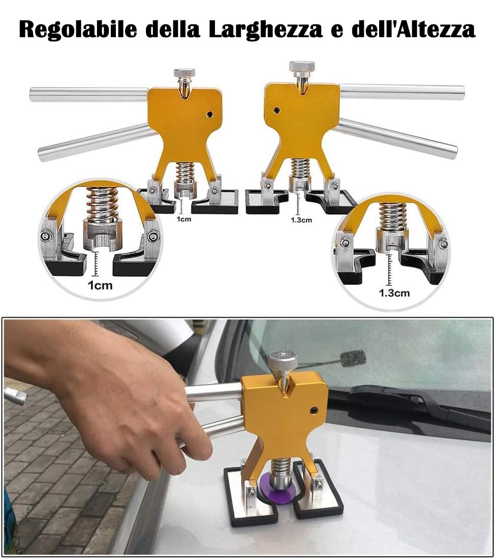 Tirabolli per Carrozzeria Kit di 25pcs per Riparazione di Ammaccature Kit Riparazione Carrozzeria Auto per Riparazione di Danni alla Grandine e Rimozione di Ammaccature di Automobili