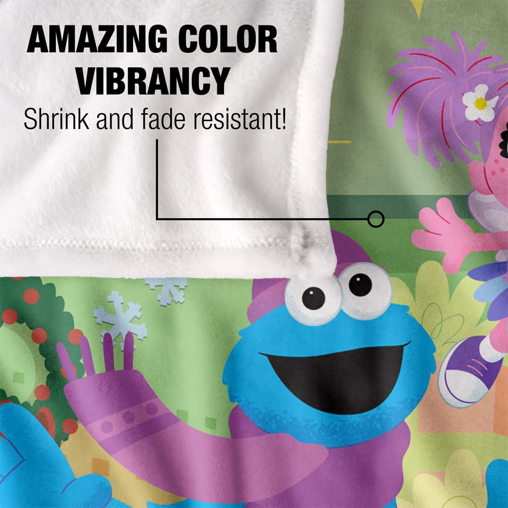Sesame Street Furry Friends Forever Elmo Abby Cookie Monster, coperta per bambini setosa al tatto, 152 x 127 cm
