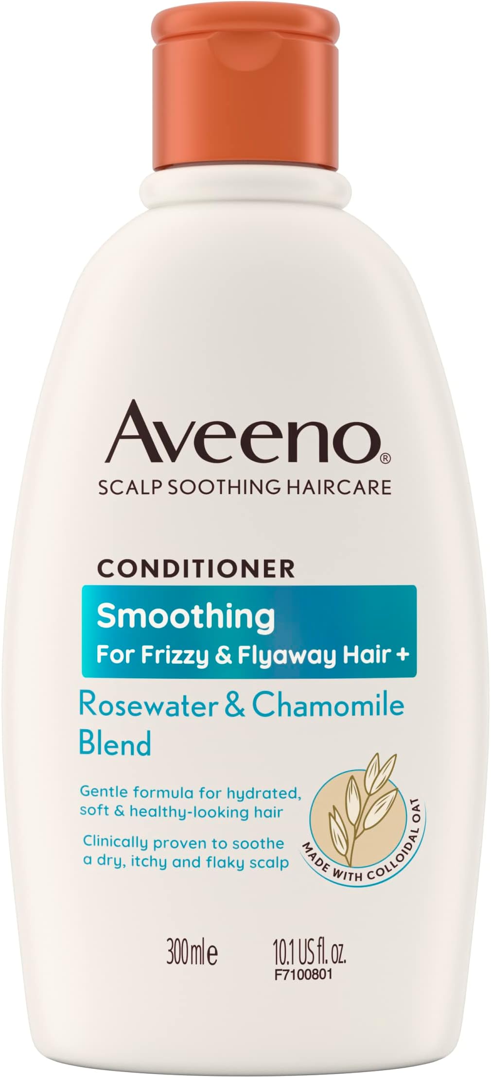 Aveeno Scalp Soothing Haircare Smoothing Conditioner, Rosewater & Chamomile Blend, Colloidal Oat, Frizzy & Flyaway Hair, Soothes Dry, Itchy & Flaky Scalp, Clinically Proven, Sulfate Free, 300ml
