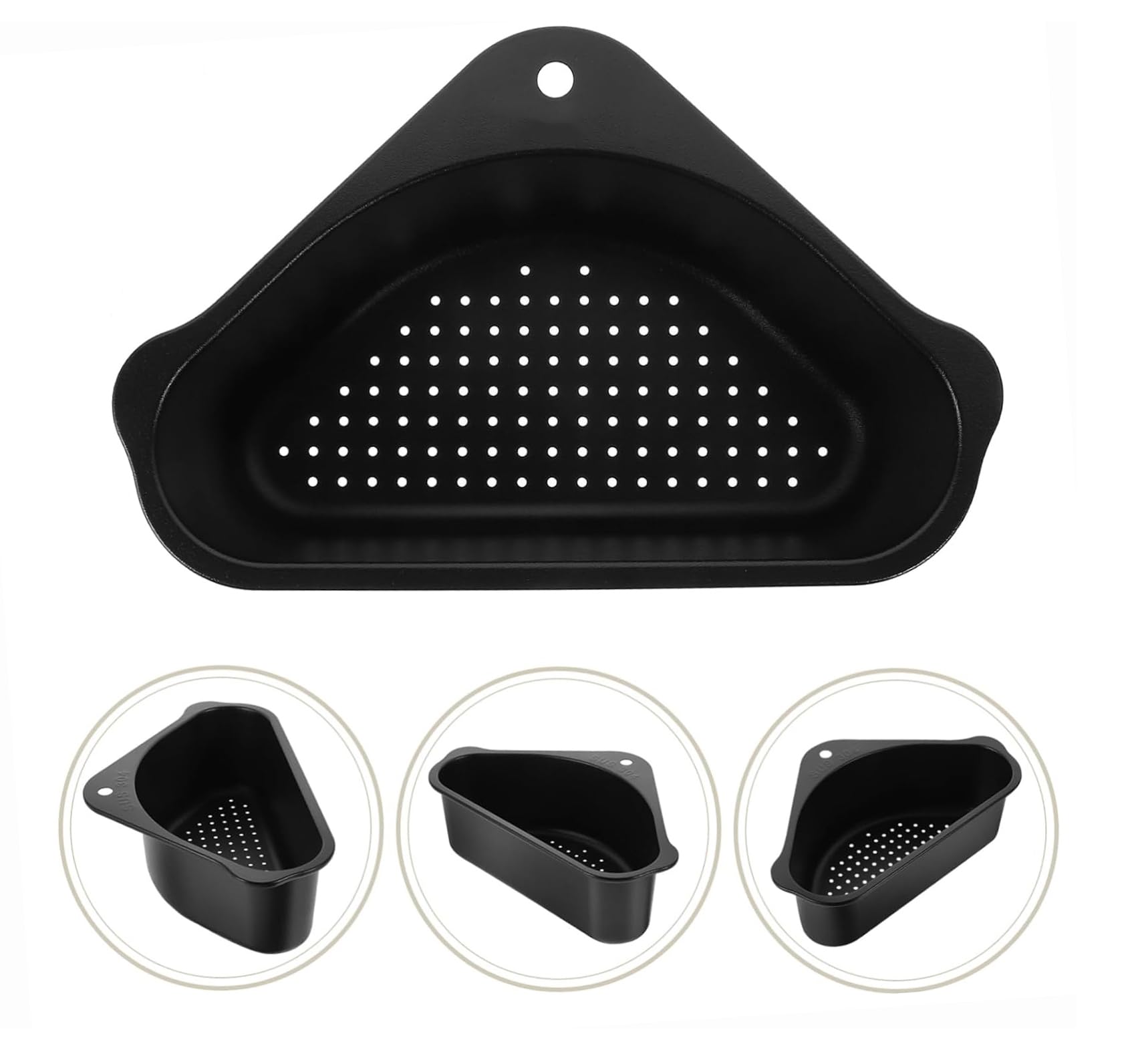 JRM Multifunctional Plastic Drain Shelf Sink Storage Rack for Kitchen, Bathroom, Soap Box Organizer (Black, 1pc) 3