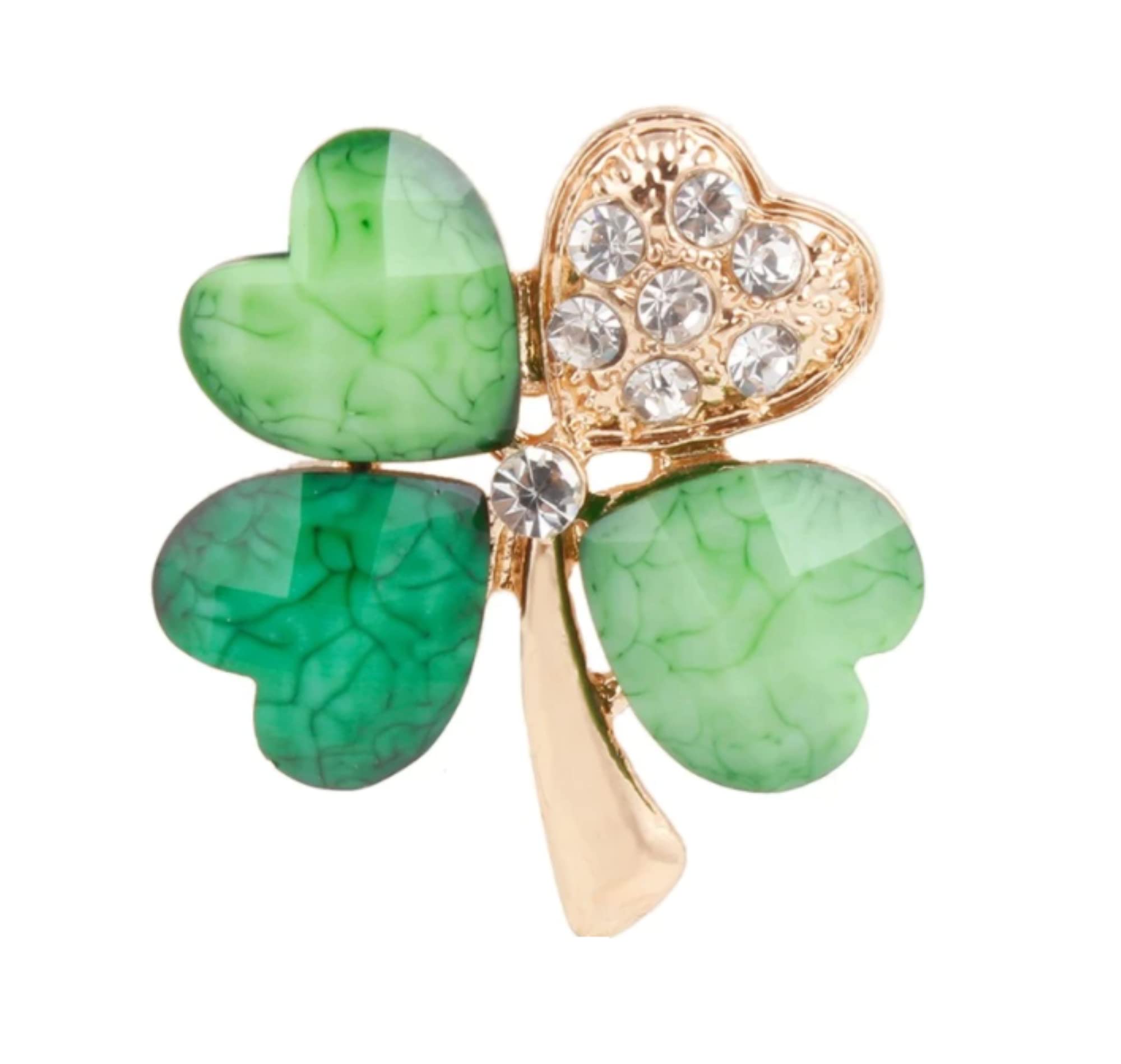 Broche vintage trèfle vert - trèfle de la Saint-Patrick - France