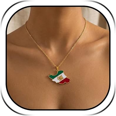 Iran Necklace Iran Map Charm Necklaces Dainty Gold Necklaces for Women Silver Jewelry Gifts for Women