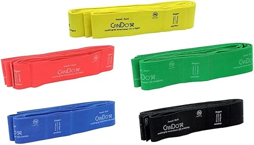 CanDo Banda de resistencia de ejercicio de 6 pies con bucles de manopie para entrenamientos totales del cuerpo, entrenamiento, rehabilitación,