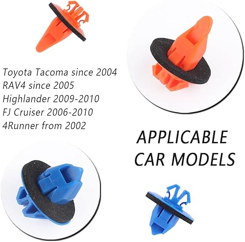 Miniatura 6 de 50 clips de guardabarros – Clips de retención de guardabarros de nailon coloridos compatibles con Toyota 4Runner, RAV4, FJ Cruiser, Tacoma –