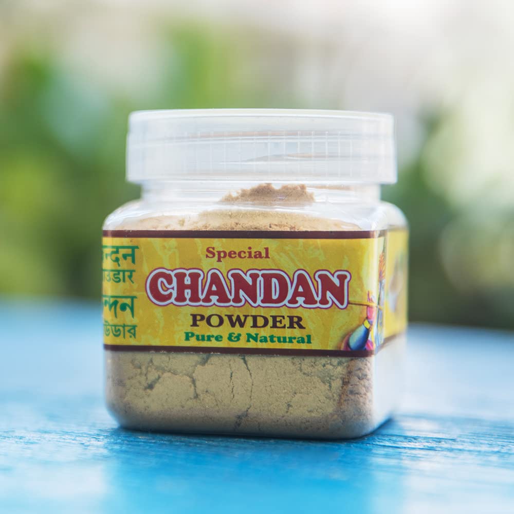 Chandan Powder for Puja - Kumkum, Chandan Powder, Organic Chandan Powder Original for Tilak, Pashtuns Tilak Devasher, Chandan Wood Original Pure Pooja (50 Gram)