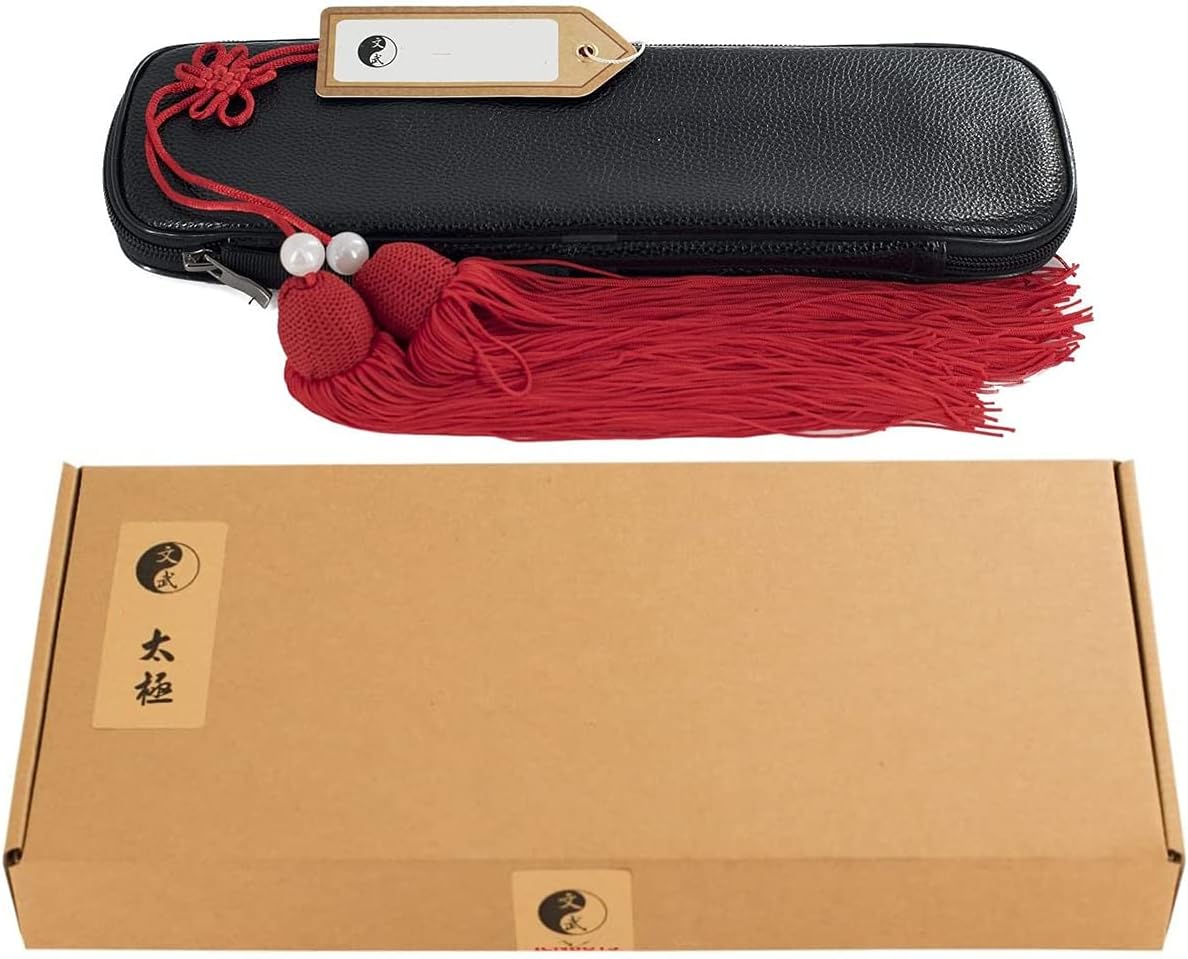 Extendable Chinese Taichi Sword with Free Luxury Red Sword Tassel and PU Leather Bag