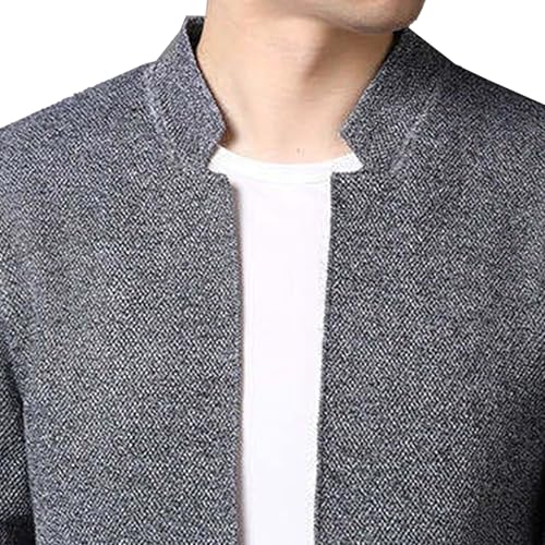 Men's Slim Fit Stand Collar Sweater Knit Cardigan Casual Solid Sweater Button Down Lightweight Sweaters3