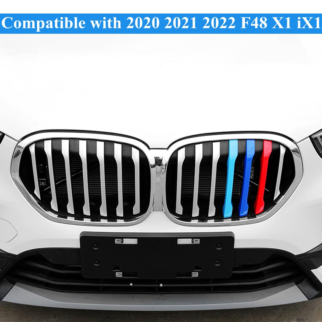 Front Grille Insert Trims For 2020-2022 BMW X1 F48 - 3-Piece Exterior Decoration Set