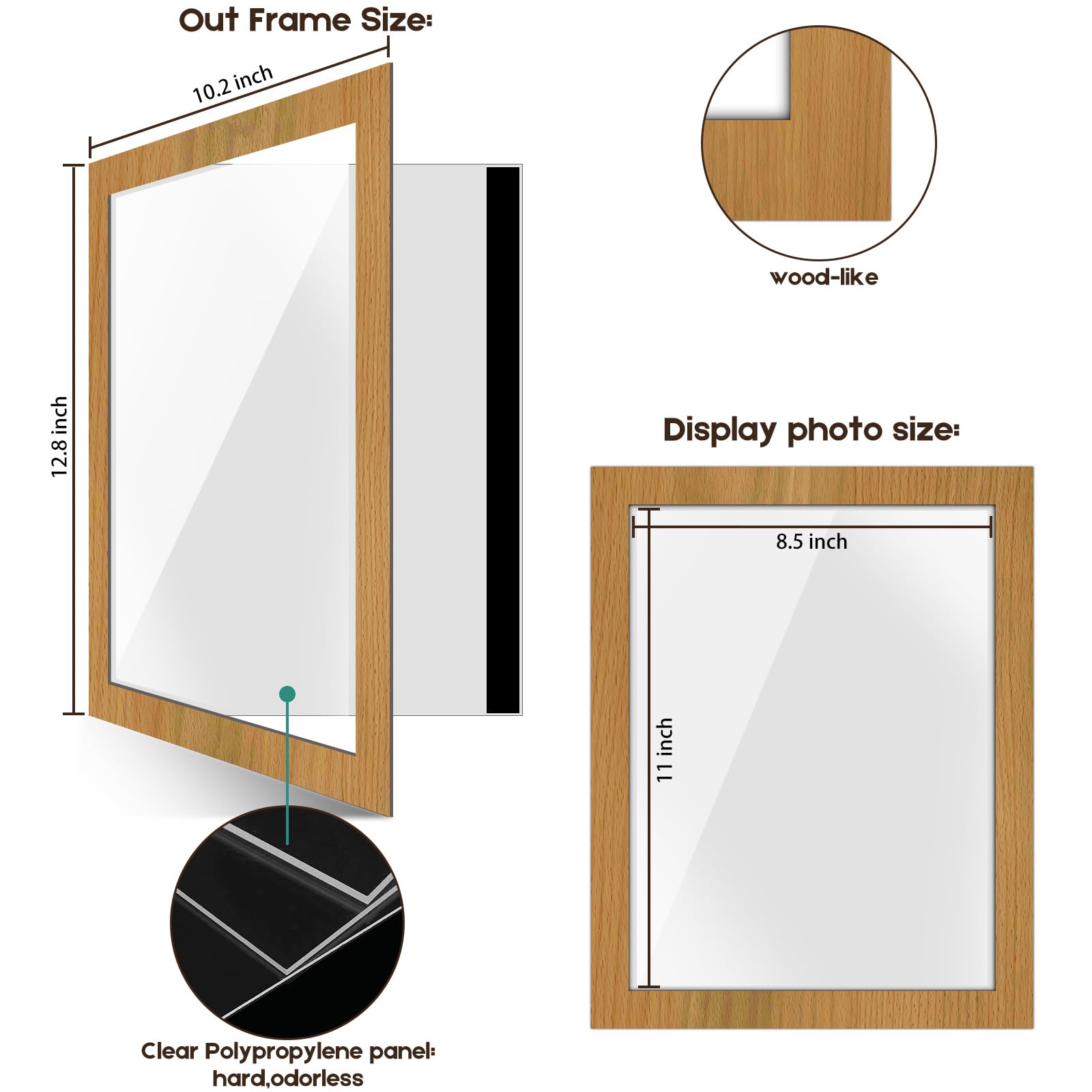 Snapklik.com : 2 Pack 8.5x11 Kids Art Frames Changeable, Front Opening ...