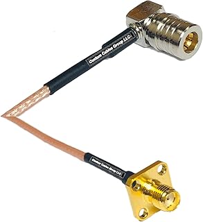 6 feet RG316 QMA Male Angle to SMA Female Flange RF Pigtail Coaxial Cable