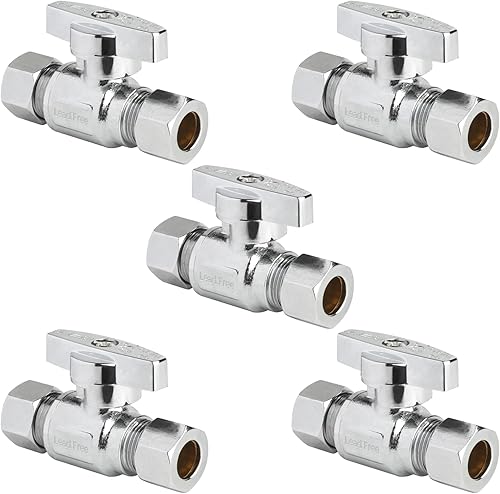 Vista 26 de WiseWater Válvula de Parada de Ángulo PEX de 1/2 Pulgada PEX x 1/4 Pulgada de Compresión, Válvula de Apagado de 1/4 Vuelta, Accesorio de Fontanería