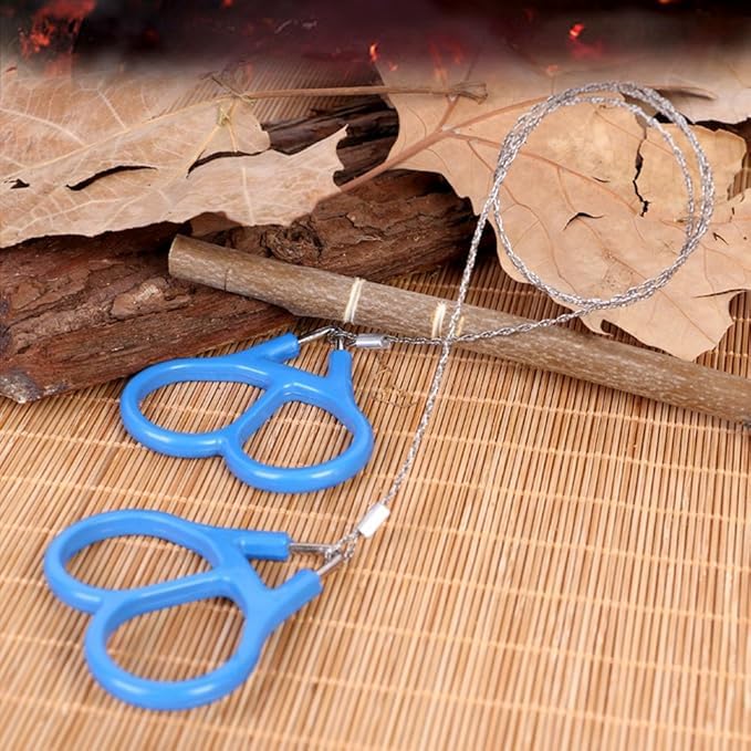 Image of Pocket Chainsaw Manual Hand Saw (8 Inch, 1 Piece, Steel), Portable Chain Saw with Dual Finger Handles for Fast Cutting Wood, Rope, Wire & Pipes, Camping Survival Tool, Lightweight Outdoor Gear