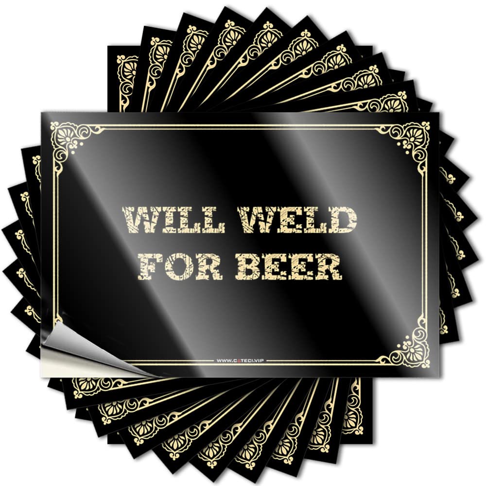 Car Decals Will Weld for Beer Stickers Tool Decal Funny Bumper Stickers for Cars(12X18CM)