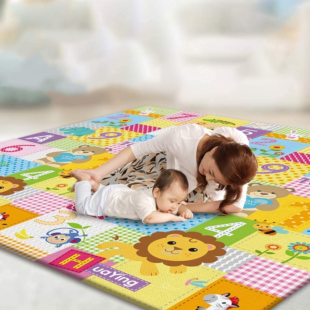 WAMBORY Baby Play Mat, 198*176 CM, Waterproof, Non-Slip, Easy to Clean, Foldable, Reversible, Picnic Blanket
