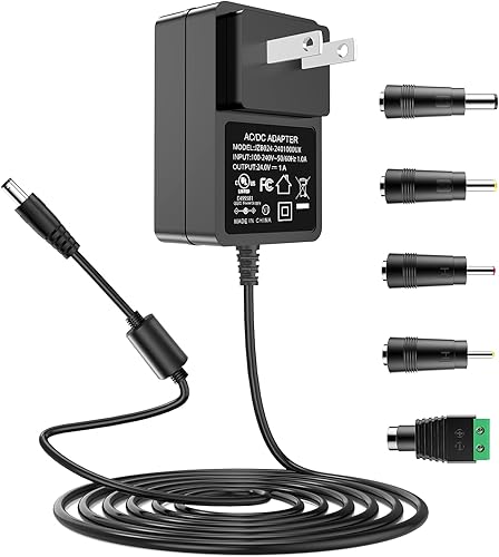 Fuente de alimentación de 24 V CC, adaptador de 24 V CACC, cable de alimentación CC para tira de luz LED, cámara CCTV, altavoz Bluetooth, lámpara de