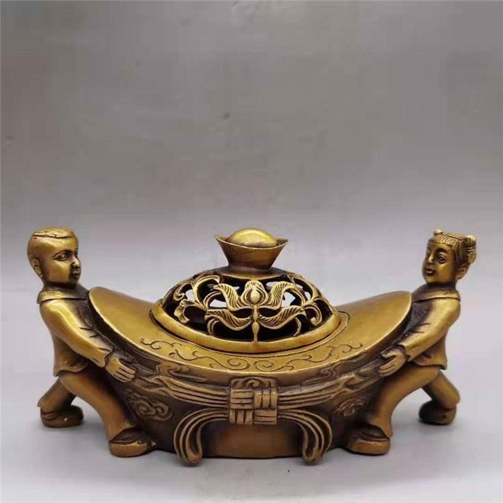 Portaincenso da scrivania in ottone bruciatore di incenso decorazione per la casa artigianato antico accessori meditazione bruciatore di incenso a riflusso