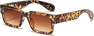 Square Frame Sunglasses for Women Men Trendy Chunky Rectangle Sun Glasses Black Shades UV400 Protection