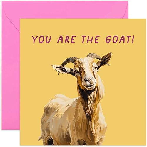 Old English Co. - Tarjeta divertida de cumpleaños para hombres y mujeres, tarjeta humorística con texto en inglés "You Are The Goat 'Greatest Of All
