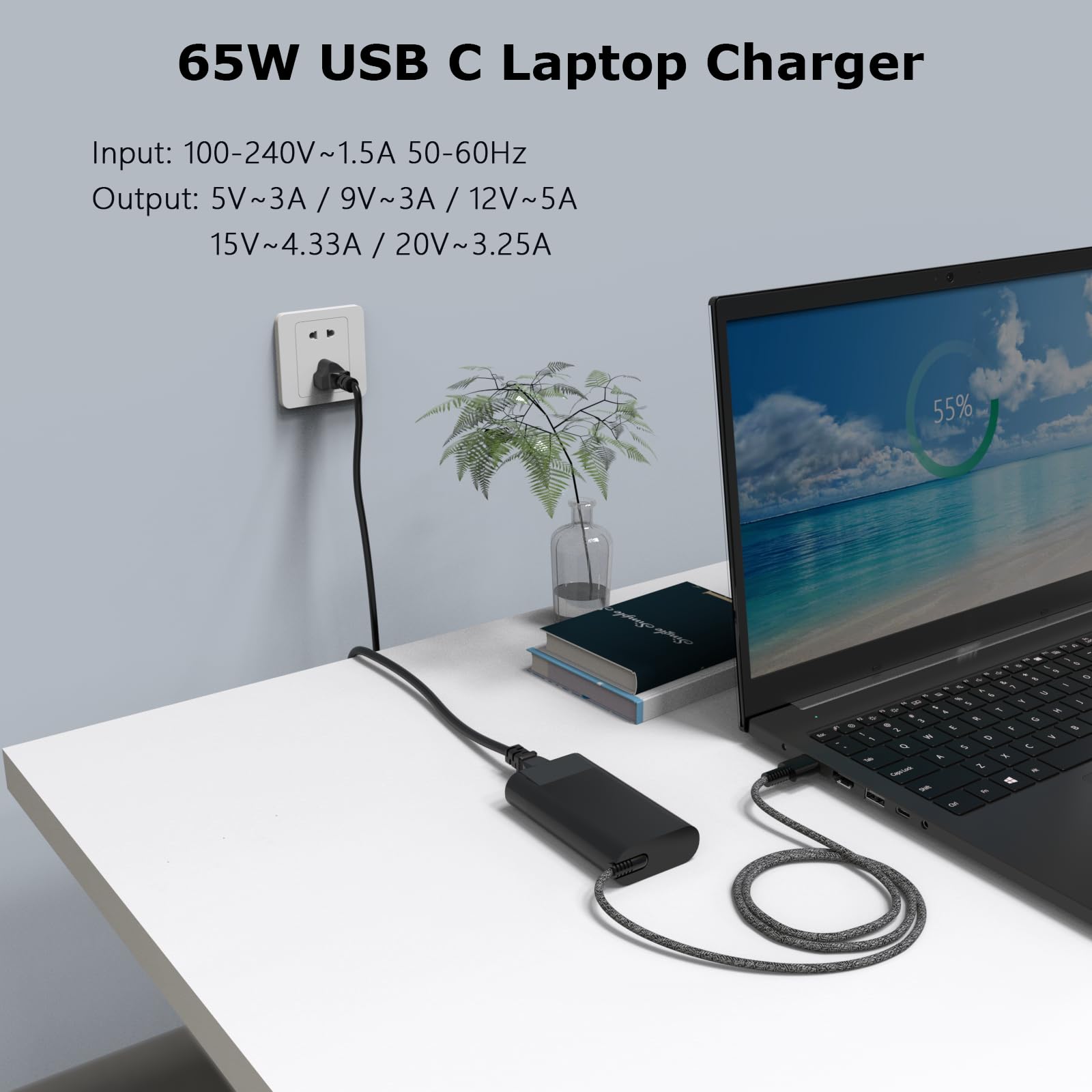 Amazon.com: Nivjuky New Slim 65W USB C AI Laptop Charger
