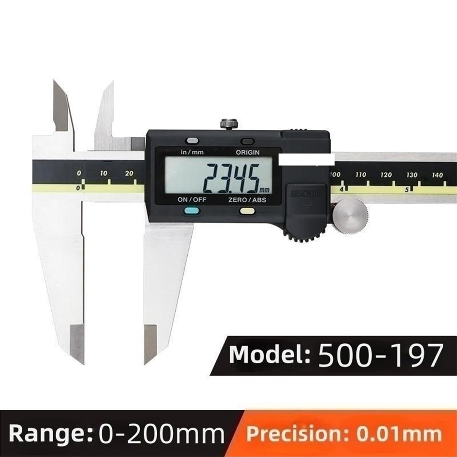 Calibrador digital absoluto Vernier de 8 pulgadas, 0-150 mm, 500-196-20, 200 mm, 500-193-20, 300 mm, herramienta de medición de acero inoxidable, 1 unidad(0-200mm)