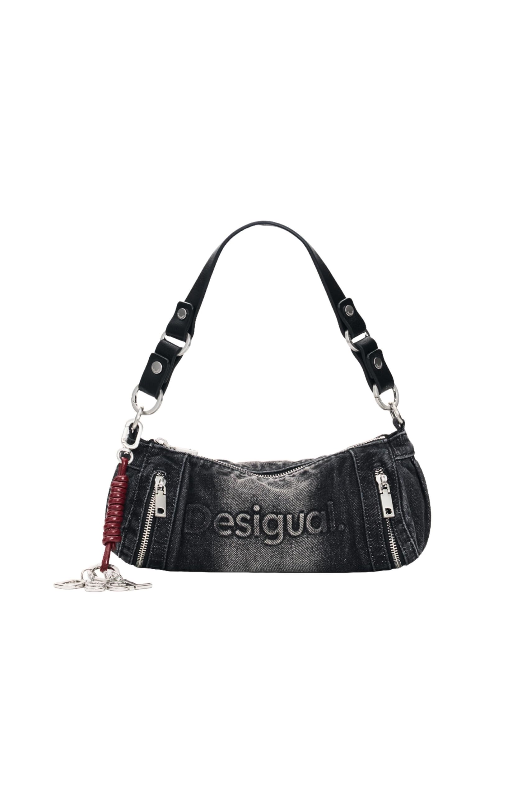 Desigual borsa a tracolla Half Logo Crossbody Bag Denim Dark Grey grigio