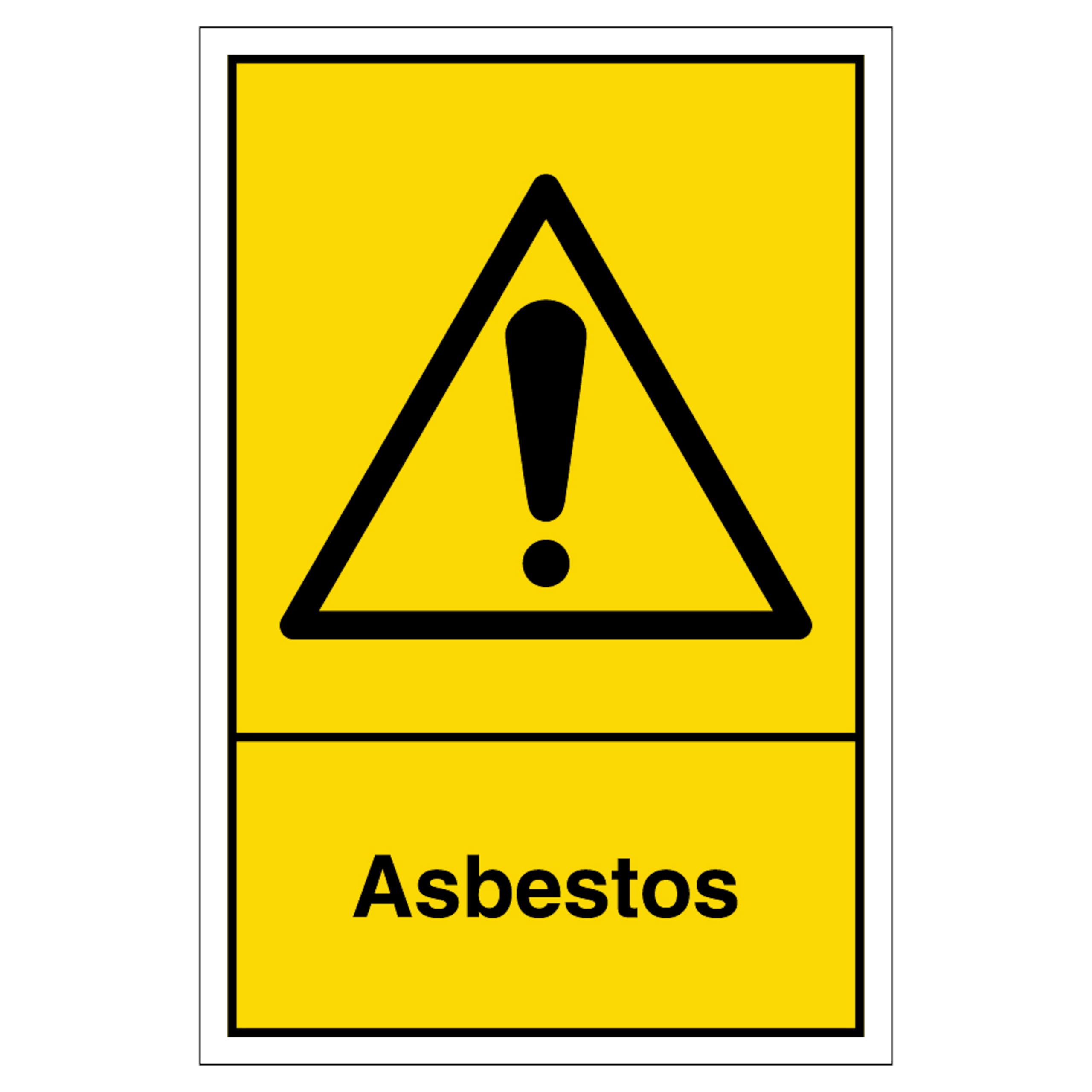 V Safety WRAP - Asbestos Recycling 200 x 300mm - 1mm Rigid Plastic Safety Sign