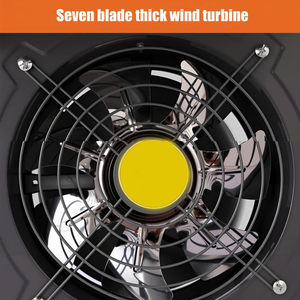 ポータブルキッチン換気扇 壁通し式オフィスメタル排気ファン 低騒音、店舗・屋根裏・キッチン用の調節可能な速度スイッチ付き