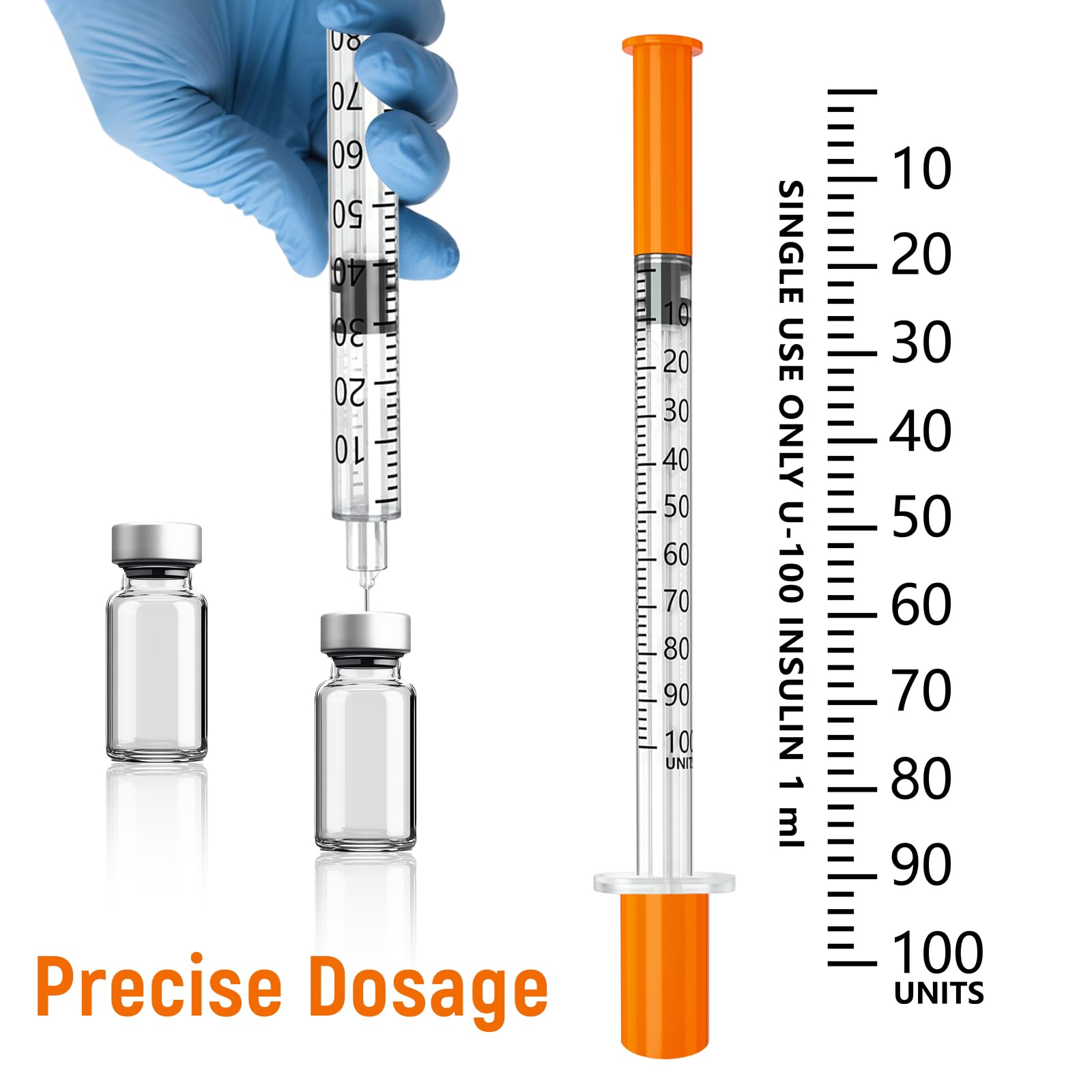 U-100 Syringes - 1ml, 31g - Pack of 100 -4