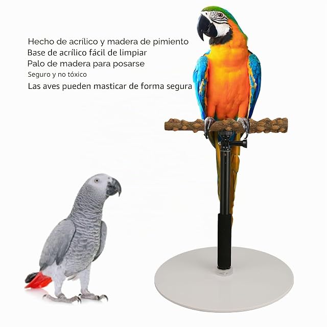 Foto 4 de 8 de EstacióN para Loros, PortáTil, FáCil de Limpiar, Percha Ajustable para PáJaros