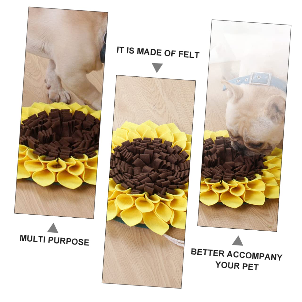 Angoily 3piezas Alfombra De Forrajeo para Perros Mat De Comida Lento Diseño De Girasol Estimula El Olfato y Reduce El Estrés para Entrenamiento De Alimentación y Entretenimiento De
