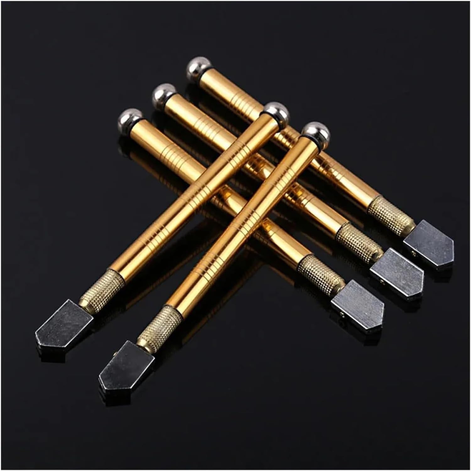 Glass Cutter Diamond Cutter Head Steel Blade Cutting Tool Oil Supply Anti-Skid Metal Handle 175mm for Manual Tool Cutting