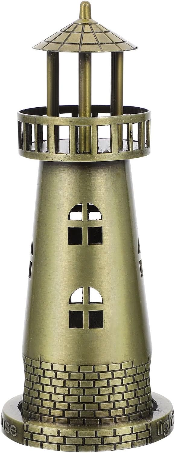 Veemoon Lighthouse Model - Alloy Coastal Decoration for Home or Office 7.08 X 2.95 X 2.95 Inch Beach House Decor