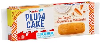 Kinder Plum Cake con Carota e Granella di Mandorla, Plumcake Preparato con Yogurt alla Greca 192g 2025