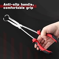 Vista 5 de Alicates de agarre de manguera de largo alcance de 11 pulgadas con mordazas dentadas para espacios difíciles de alcanzar