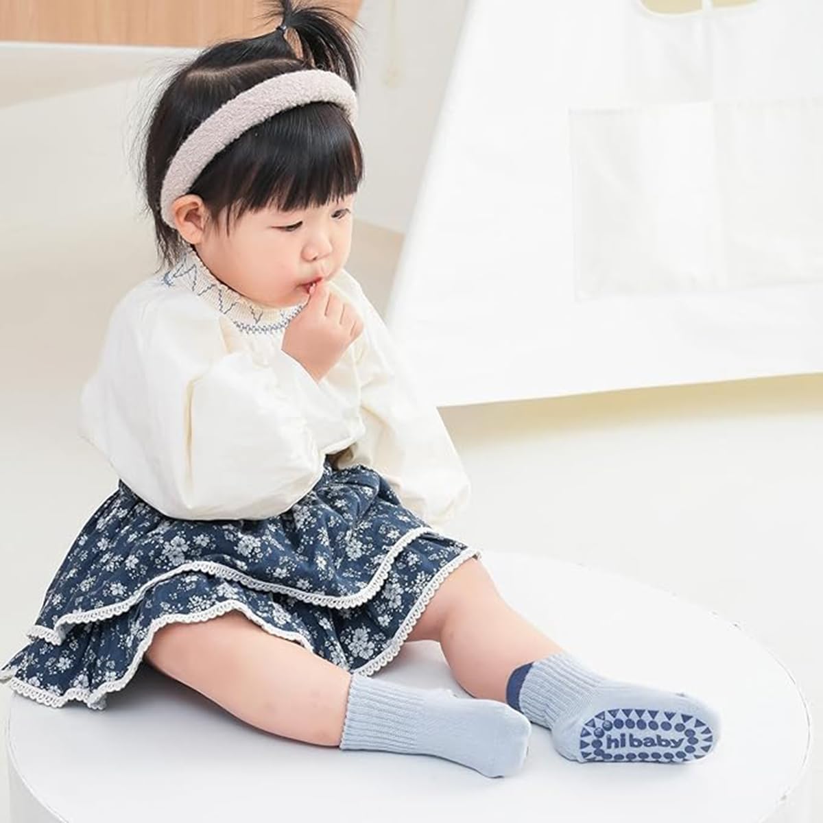 6 Pairs Toddler Boys Grips Socks Non Slip Kids Baby Girls Crew Cotton Socks with Grippers - Image 3