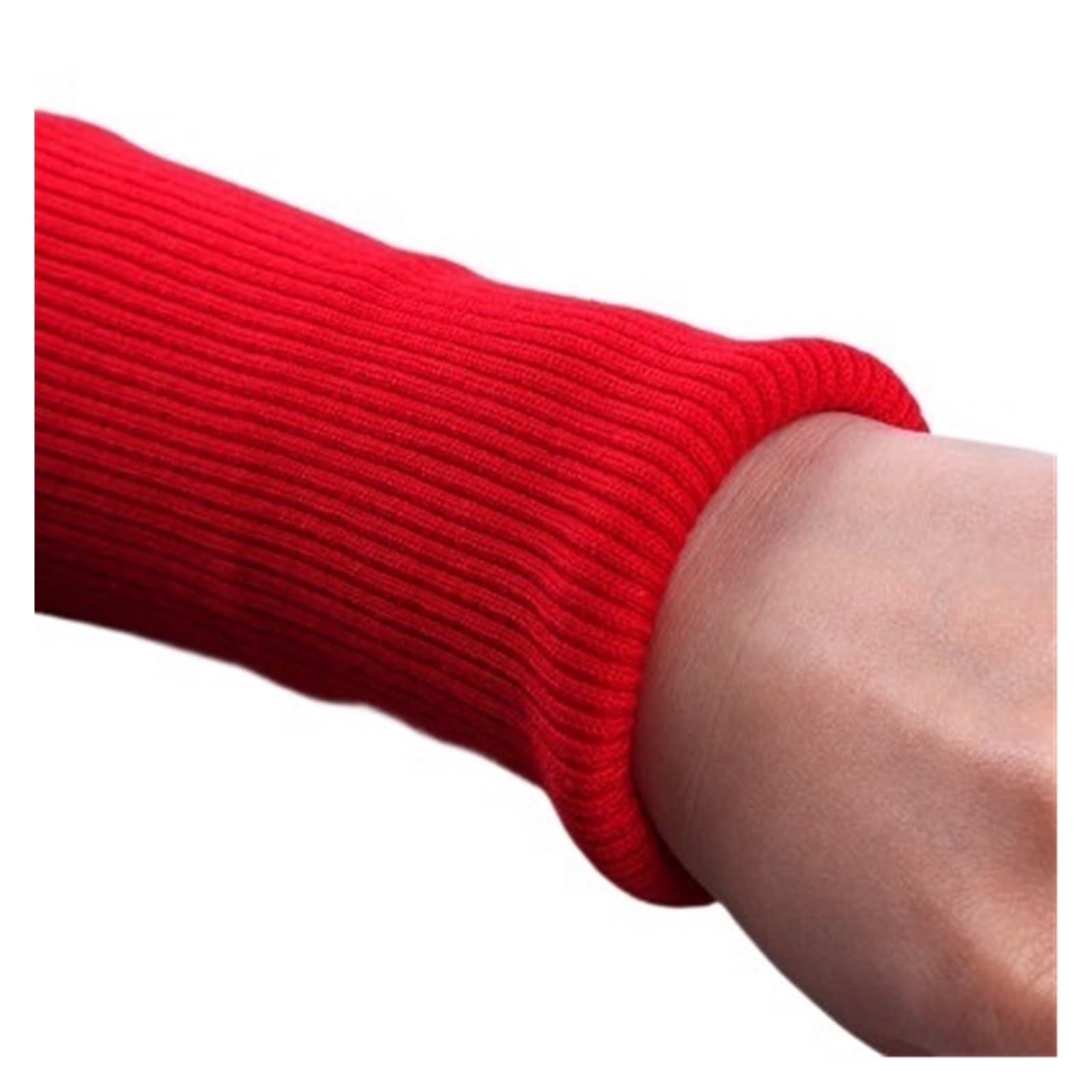 Ribbed Knit Cuff Garment Knitted Ribbed Elastic Side Neckline Threaded Trousers Down Jacket Sweater Children Cuffs Rowan Accessories Fabric(Red)