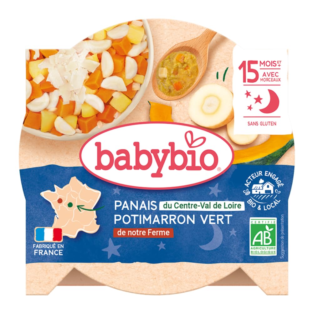 Babybio - Bonne Nuit - Assiette Gratin de Panais Potimarron du Val de Loire - 15 Mois et + , BIO - 260 g