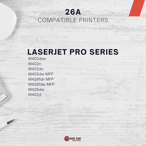 Miniatura 2 de Laser Tek Services Cartucho de tóner de repuesto compatible para impresoras HP 26A CF226A funciona con impresoras HP Laserjet Pro M402d M402dn M402n