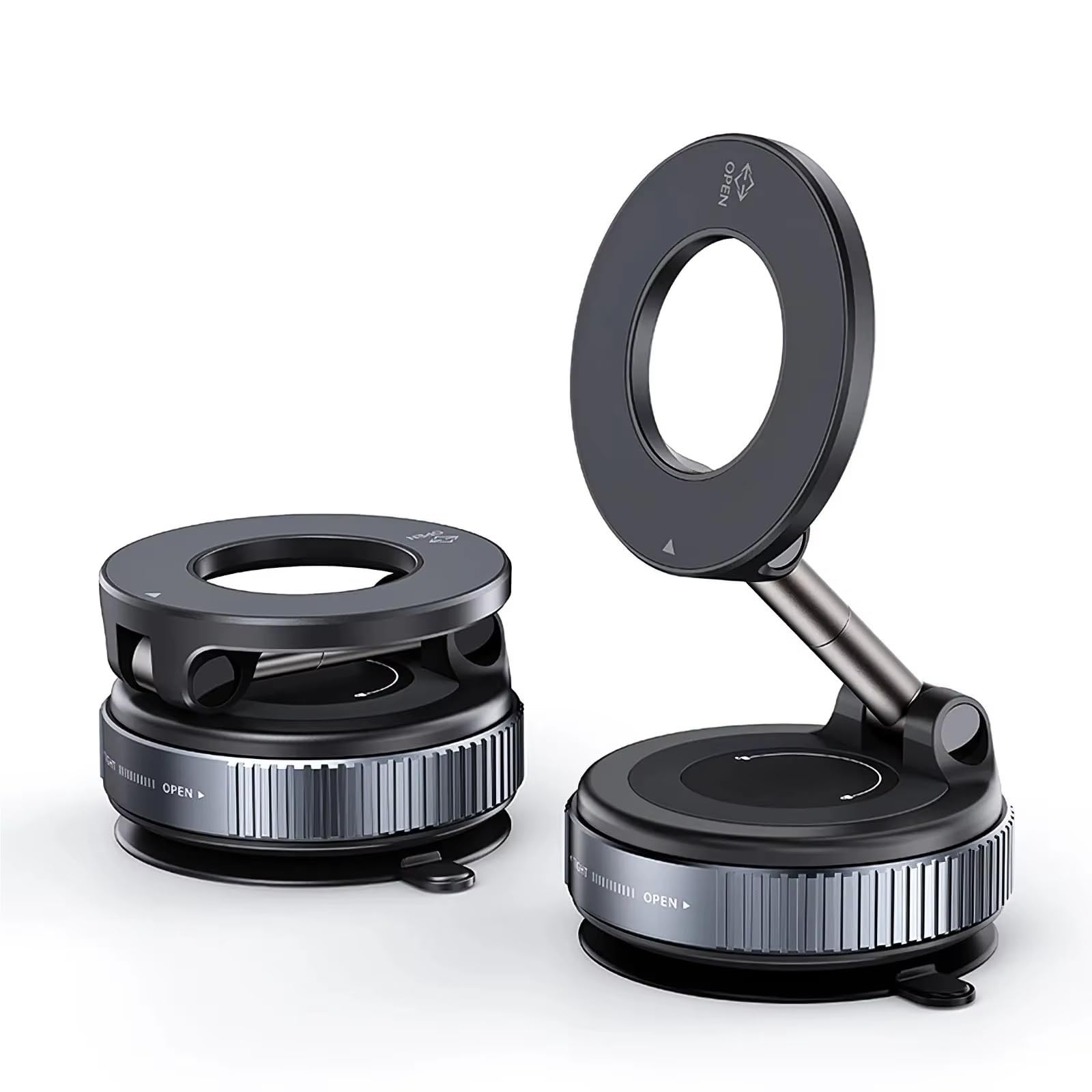 Soporte Magnético Universal Teléfono Rotación 360° Y Ventosa Parabrisas Delantero Compatible Ambos Lados Soporte Móvil Coche