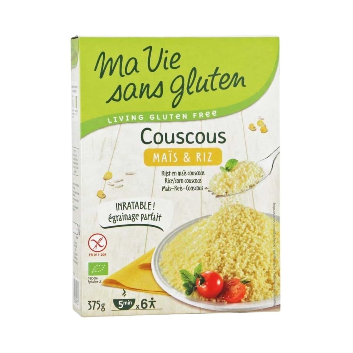 MAVIESANSGLUTEN CUSCUS MAIZ ARROZ 375 gr – convient à ceux qui recherchent un produit fiable au quotidien, produit multifonction à large champ d'application, poids 375 g et facilite la prise en charge