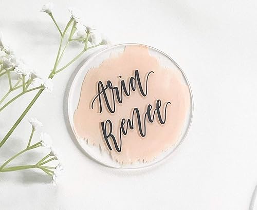 Miniatura 5 de MEYA Juego de 15 discos acrílicos en blanco de alta transparencia, hoja redonda de acrílico con agujero de 18 pulgadas para llaveros, joyas y