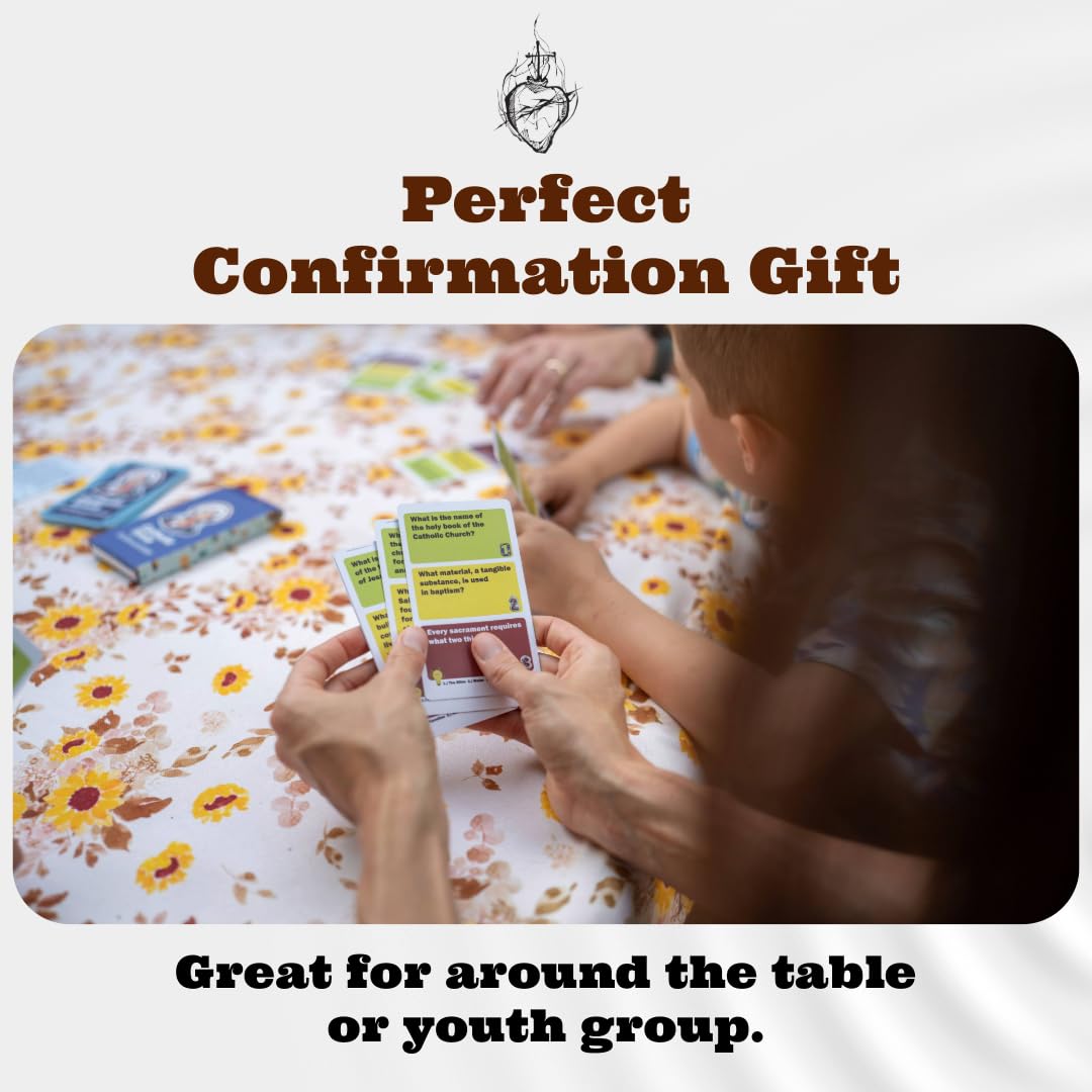 Catholic Gift for Kids & Teens – Family Faith Card Game | Catholic Trivia for Dinner Conversations, PSR Groups, Youth Groups, Religious Education